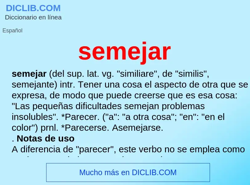 What is semejar - meaning and definition