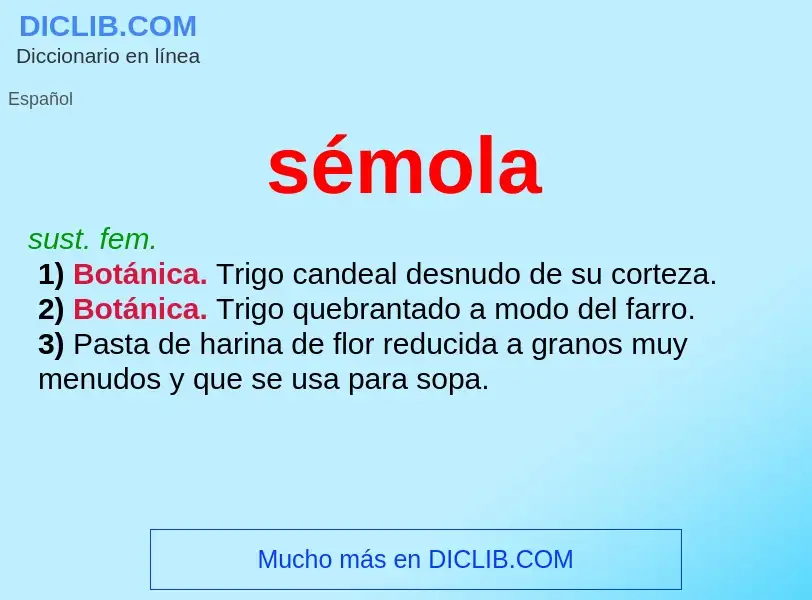 What is sémola - definition