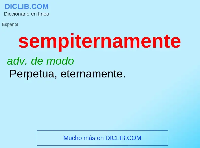 Wat is sempiternamente - definition