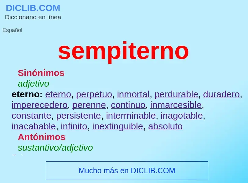 Was ist sempiterno - Definition