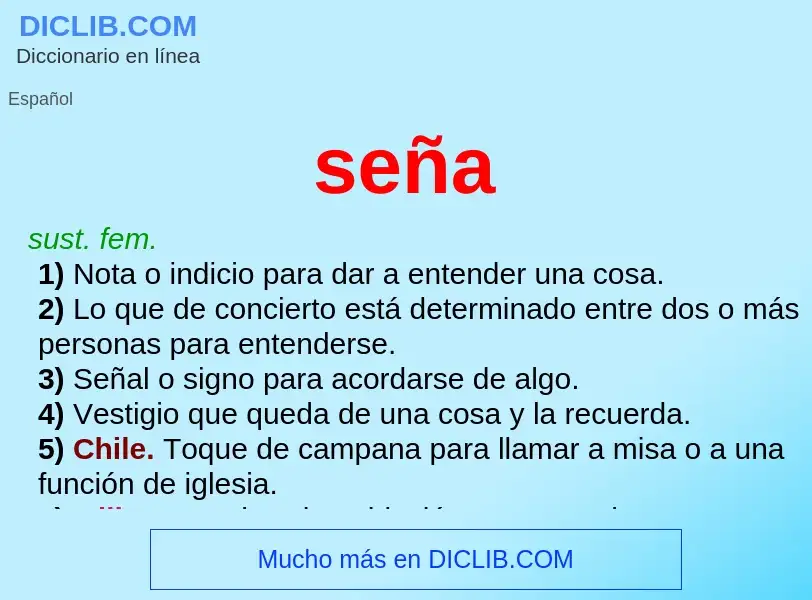 What is seña - meaning and definition