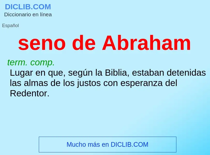 ¿Qué es seno de Abraham? - significado y definición