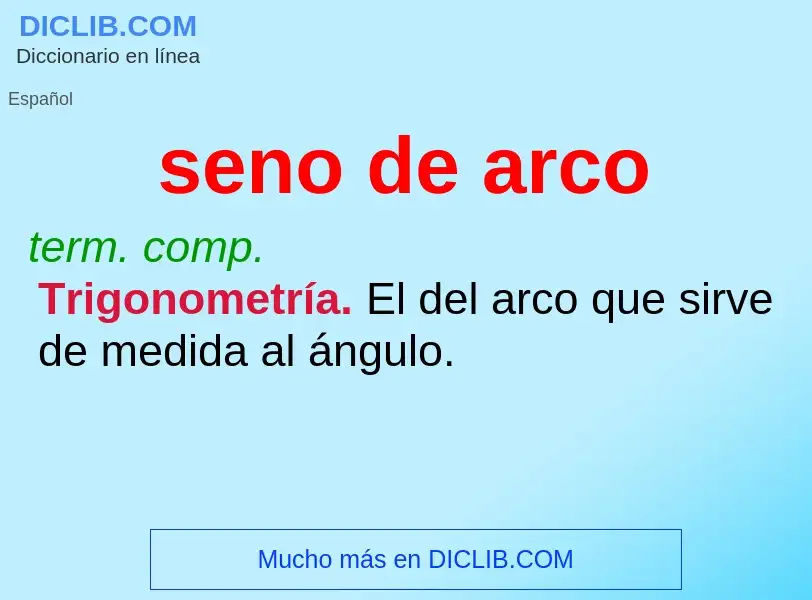 ¿Qué es seno de arco? - significado y definición