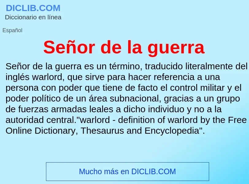 What is Señor de la guerra - definition