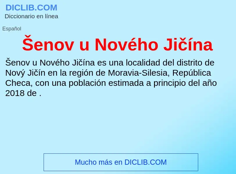 Qu'est-ce que Šenov u Nového Jičína - définition