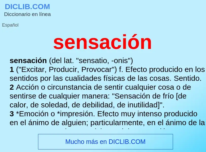 What is sensación - definition