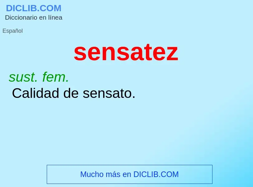 Wat is sensatez - definition