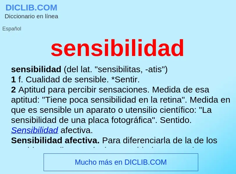 What is sensibilidad - meaning and definition