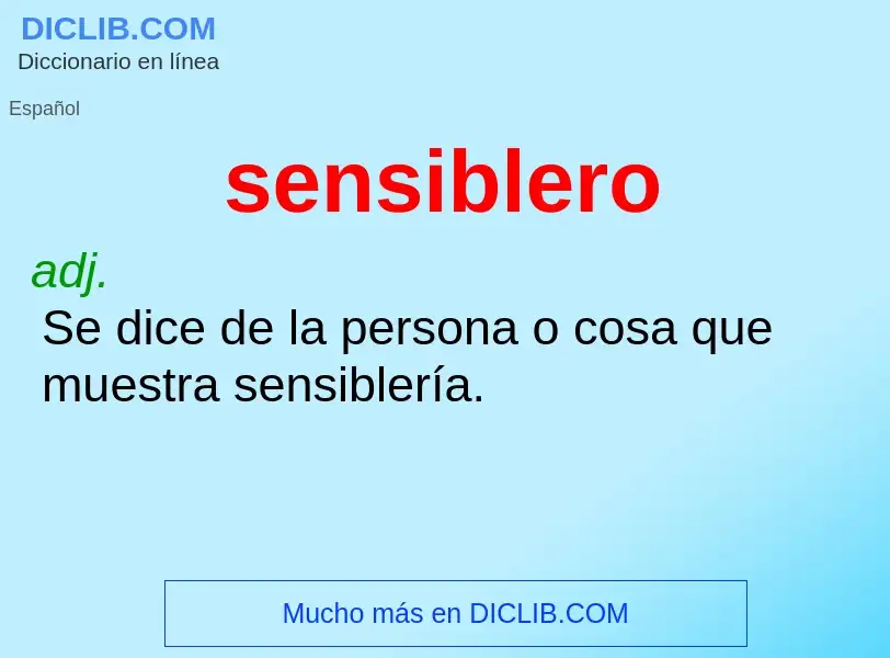 Wat is sensiblero - definition