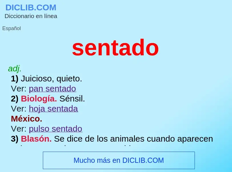 What is sentado - definition