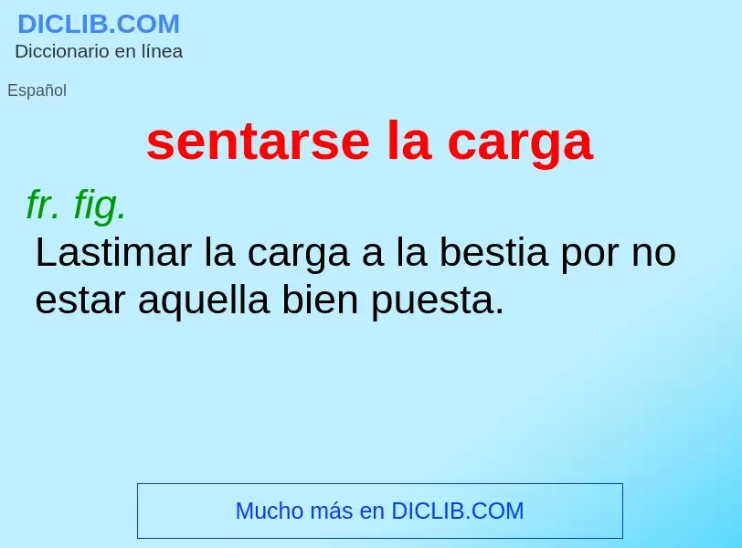 O que é sentarse la carga - definição, significado, conceito