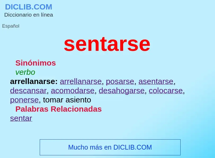 Was ist sentarse - Definition