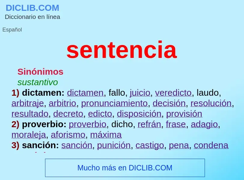 What is sentencia - definition