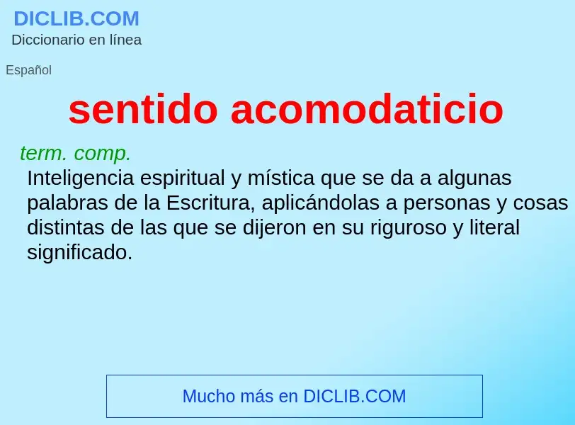 What is sentido acomodaticio - definition