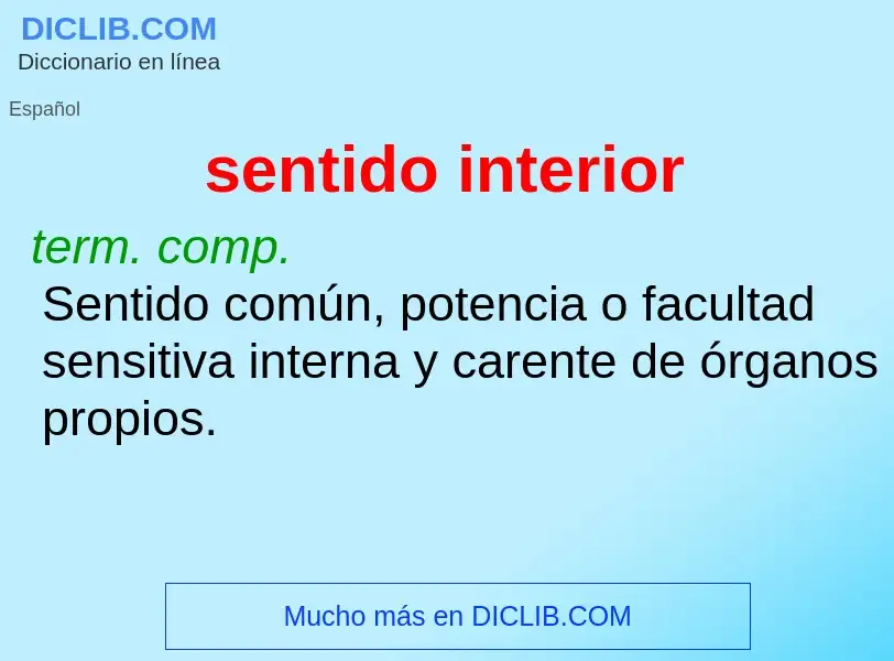 What is sentido interior - definition