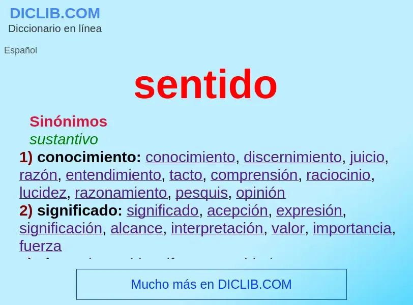 Was ist sentido - Definition