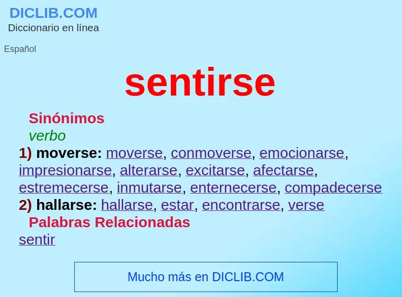 What is sentirse - meaning and definition