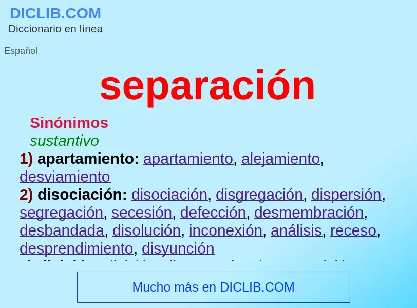 What is separación - definition