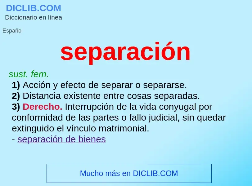 What is separación - definition