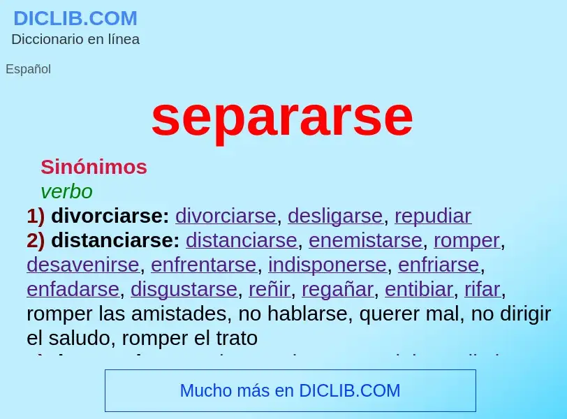 What is separarse - definition