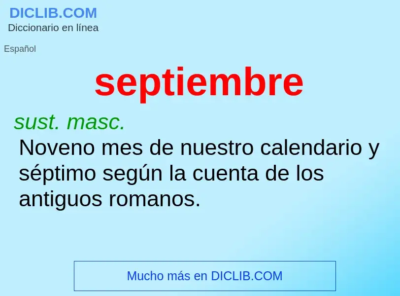 O que é septiembre - definição, significado, conceito