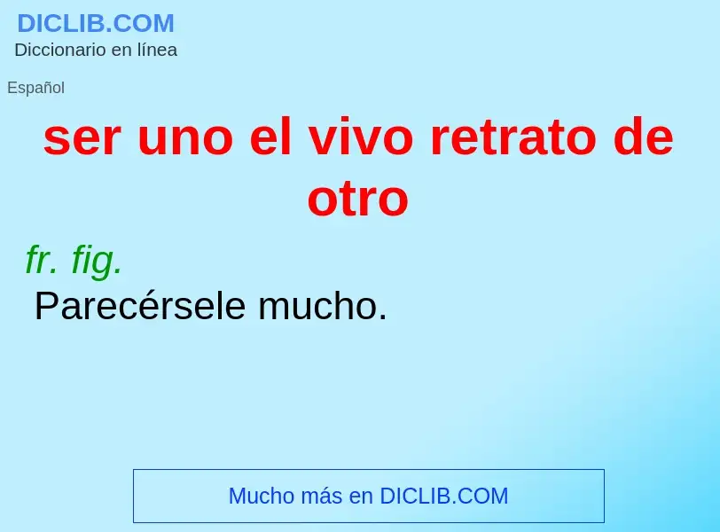 Che cos'è ser uno el vivo retrato de otro - definizione