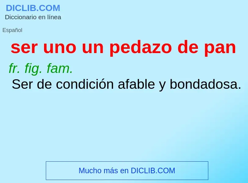 What is ser uno un pedazo de pan - definition