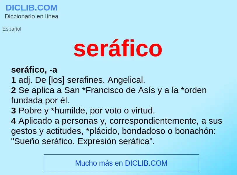 Was ist seráfico - Definition