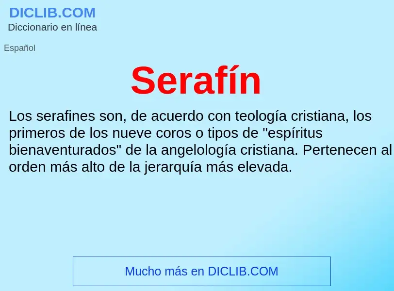 ¿Qué es Serafín ? - significado y definición