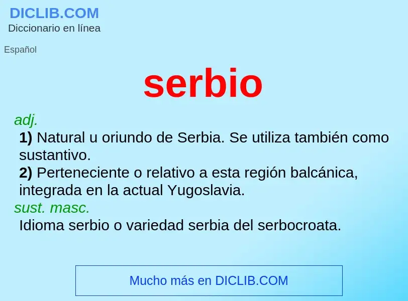 ¿Qué es serbio? - significado y definición