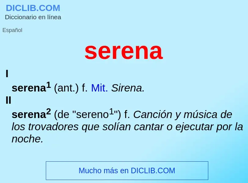 What is serena - meaning and definition