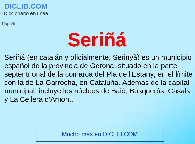 ¿Qué es Seriñá? - significado y definición