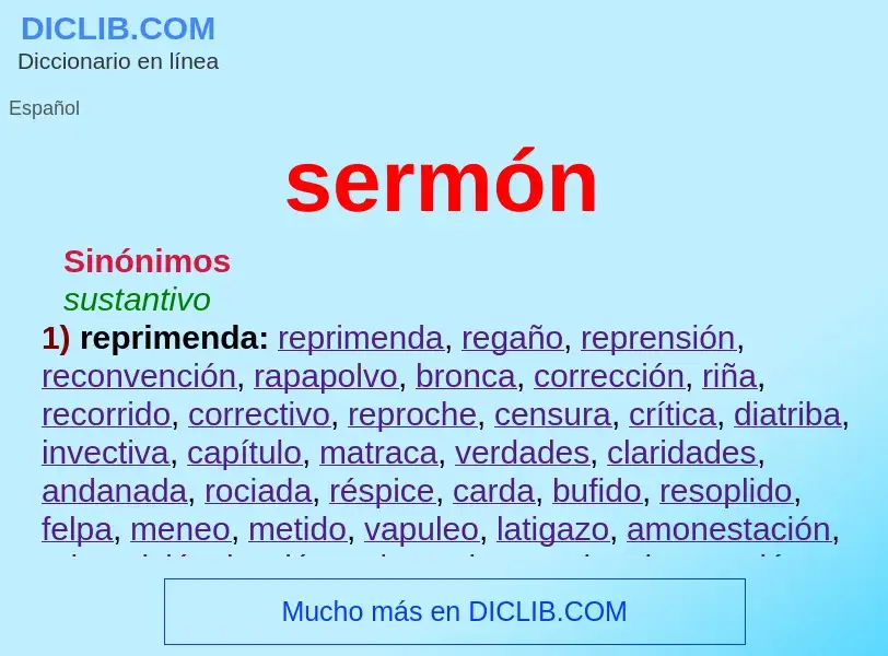 What is sermón - meaning and definition