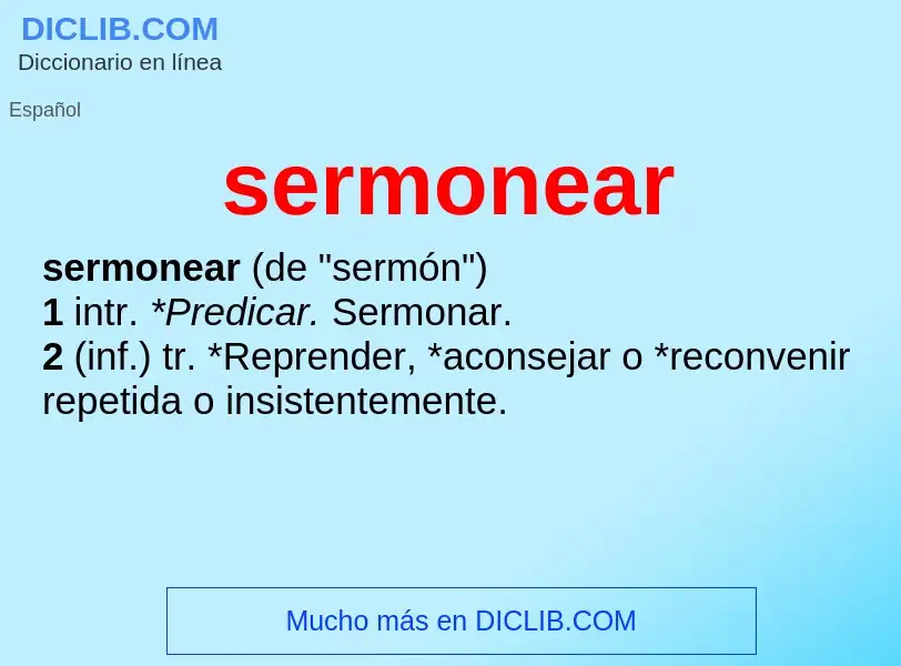 Was ist sermonear - Definition