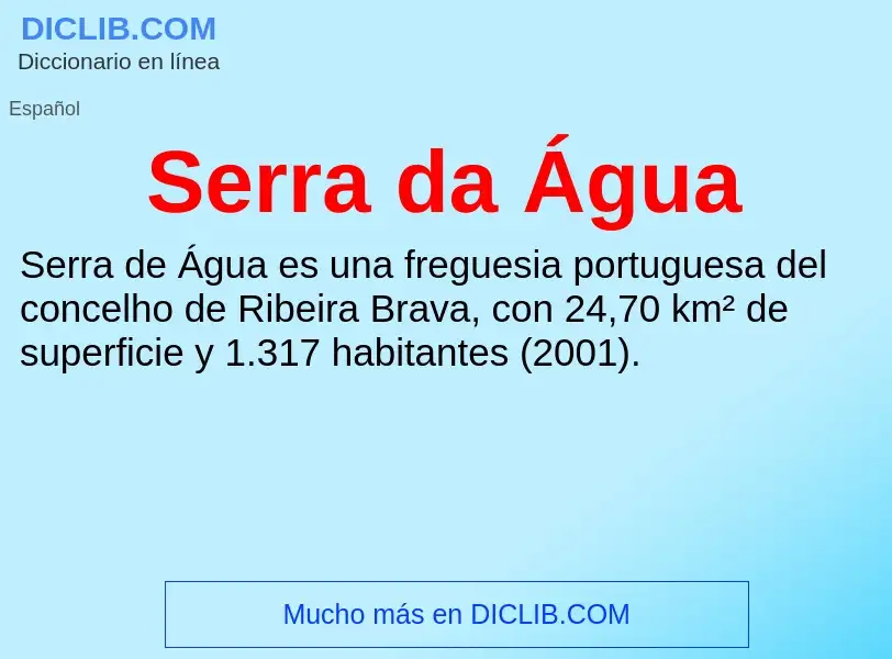 What is Serra da Água - definition