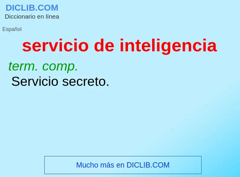 ¿Qué es servicio de inteligencia? - significado y definición