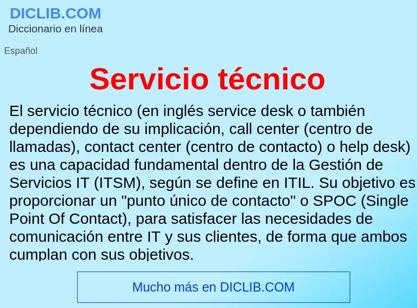 Что такое Servicio técnico - определение