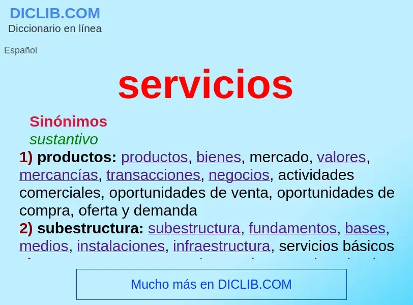 What is servicios - definition