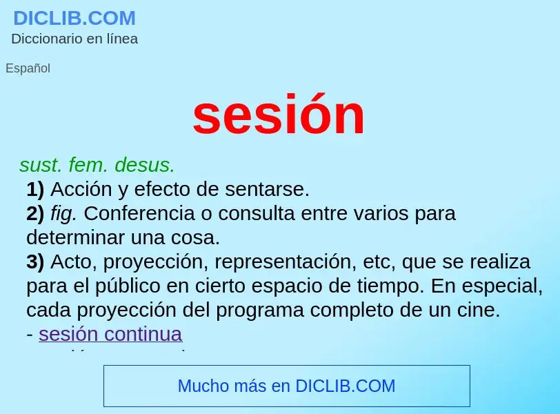 O que é sesión - definição, significado, conceito