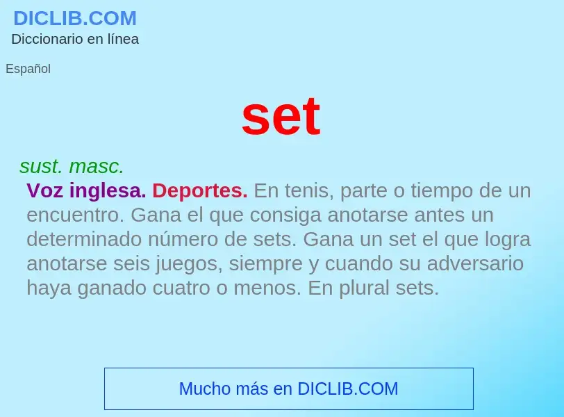 What is set - meaning and definition
