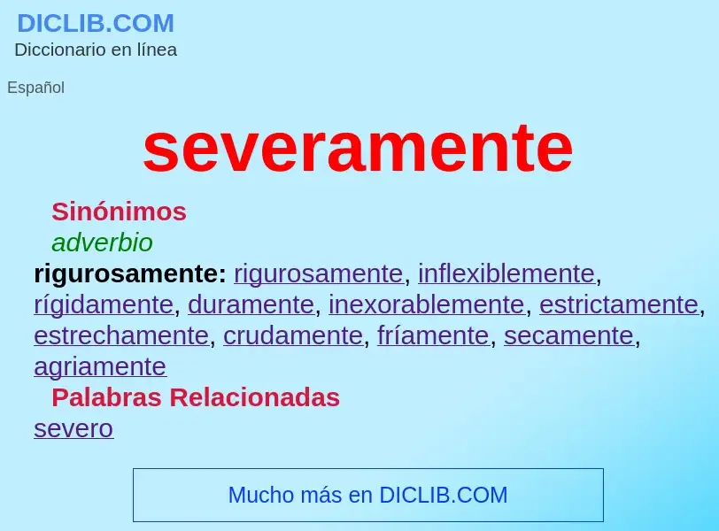 What is severamente - definition