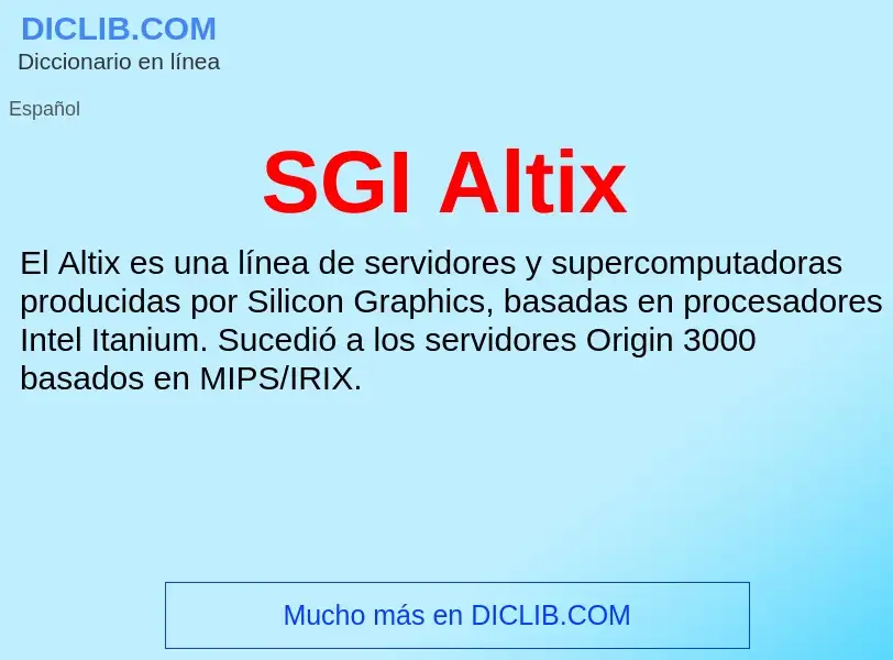 Τι είναι SGI Altix - ορισμός