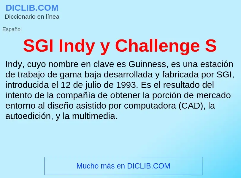 Τι είναι SGI Indy y Challenge S - ορισμός