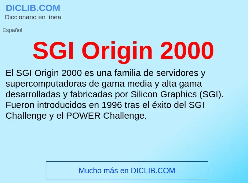 Τι είναι SGI Origin 2000 - ορισμός