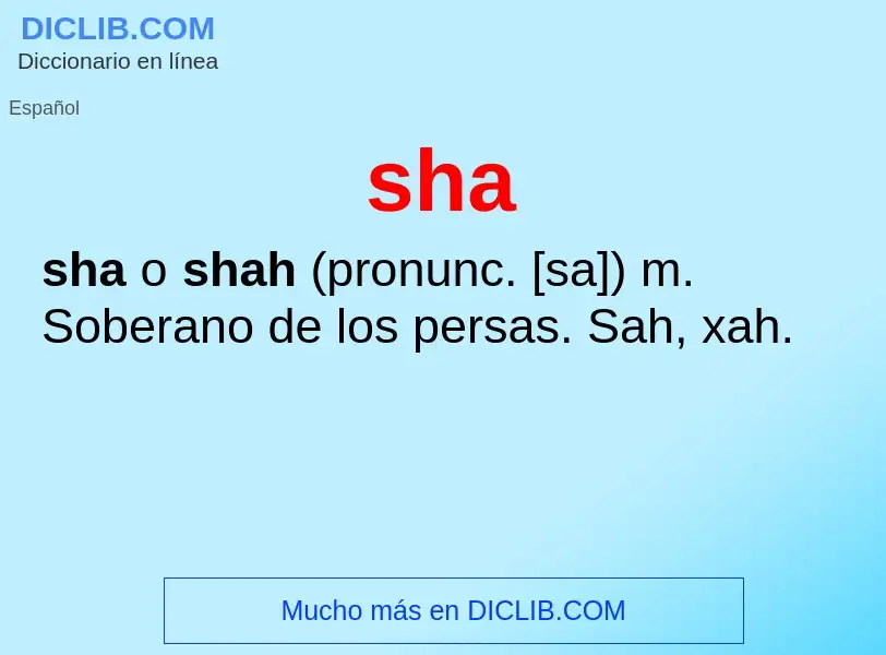 Wat is sha - definition