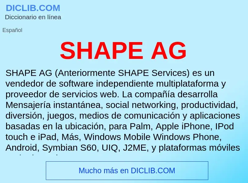 Τι είναι SHAPE AG - ορισμός