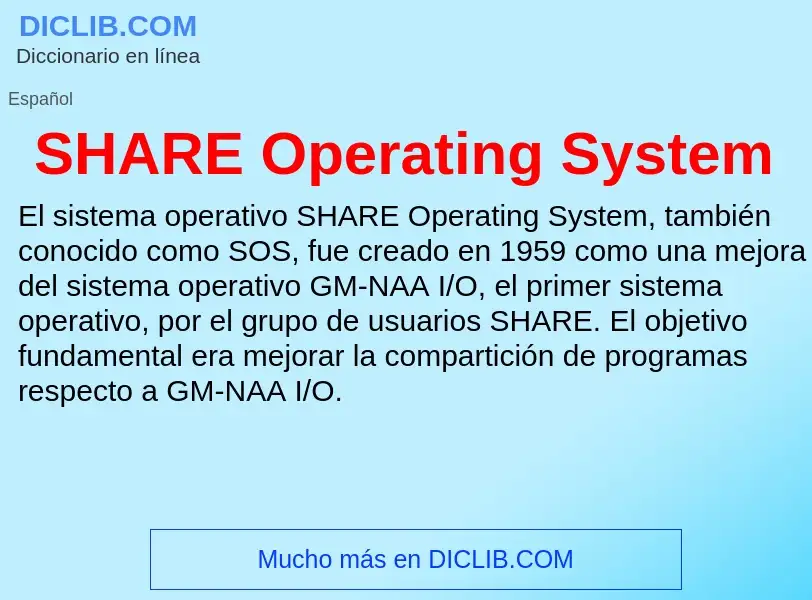 What is SHARE Operating System - meaning and definition