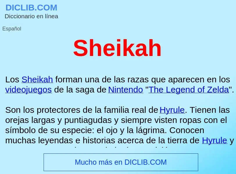 ¿Qué es Sheikah ? - significado y definición