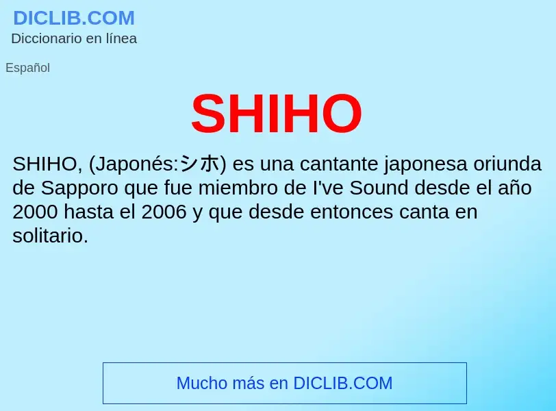 What is SHIHO - meaning and definition