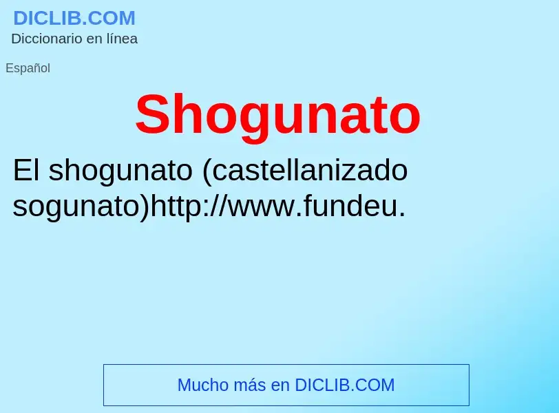 What is Shogunato - definition